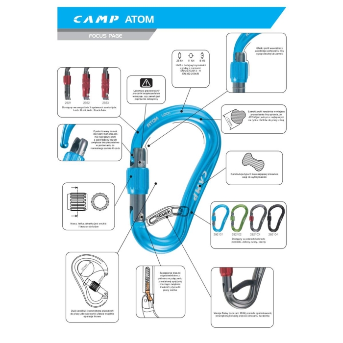 Karabinek Camp HMS ATOM lock - black